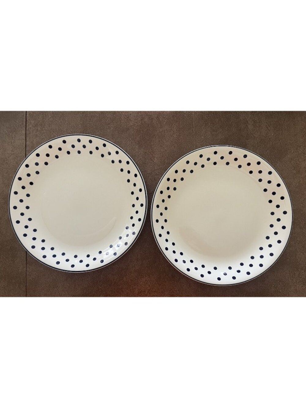 Poole Pottery Polka Dot Set of 2 dinner plates 10-1/2" Vintage Discontinued